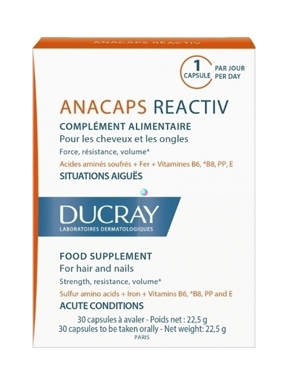 DUCRAY ANACAPS REACTIV CHEV ONGLES GELULES B/30